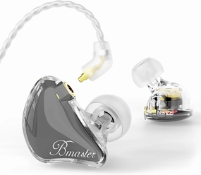 BASN in Ear Monitor Headphones, Triple Driver IEM Earphones with Powerful Bass, Noise Isolation HiFi Stereo Wired Earbuds for Musicians Singers Drummers (Sage Gray) in-ear monitors,hi-fi IEMs,studio earphones,