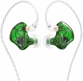 BASN in-Ear Monitors, Bmaster Triple Driver HiFi Stereo Noise-Isolating in-Ear Headphones with Two Detachable MMCX Cables for Stage/Audio Recording (Green) in-ear monitors,hi-fi IEMs,studio earphones,