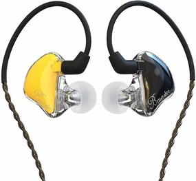BASN in-Ear Monitors, Bmaster Triple Driver HiFi Stereo Noise-Isolating with Enhanced Bass for Musicians Stage/Audio Recording (PRO Golden/Black) in-ear monitors,hi-fi IEMs,studio earphones,