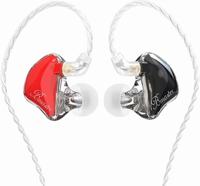 BASN in-Ear Monitors, Bmaster Triple Driver HiFi Stereo Noise-Isolating with Enhanced Bass for Musicians Stage/Audio Recording(PRO Red/Black) in-ear monitors,hi-fi IEMs,studio earphones,