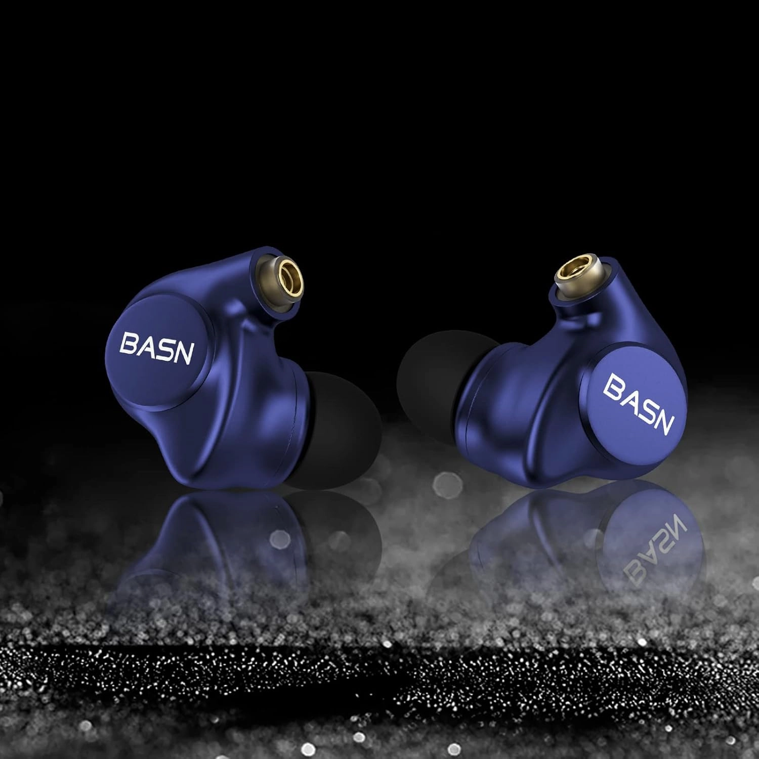 BASN Metalen 4 Drivers in-Ear Monitor Headphones, Noise Isolating IEMs with Deep Bass, for Musicians Singers Drummers Bassists(Sapphire Blue)