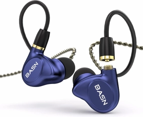 BASN Metalen 4 Drivers in-Ear Monitor Headphones, Noise Isolating IEMs with Deep Bass, for Musicians Singers Drummers Bassists(Sapphire Blue) in-ear monitors,hi-fi IEMs,studio earphones,
