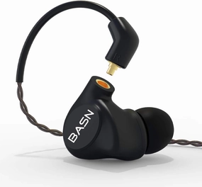 BASN Metalen in-Ear Monitors Headphones,4 Drivers Musicians Noise Isolating IEMs with Deep Bass, Two Detachable MMCX Cables with Case for Singers,Drummers,Bassists(Matt Black) in-ear monitors,hi-fi IEMs,studio earphones,