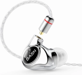 BASN Metalen PRO 4 Drivers in-Ear Monitors Headphones for Musicians, Noise Isolating Enhanced Bass Sound Earphones with CNC Metal Craft Shell, Wired Upgraded Detachable MMCX Cables(Gloss Black) in-ear monitors,hi-fi IEMs,studio earphones,