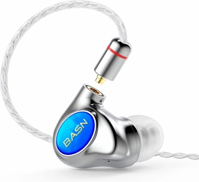 BASN Metalen PRO 4 Drivers in-Ear Monitors Headphones for Musicians, Noise Isolating Enhanced Bass Sound Earphones with CNC Metal Craft Shell, Wired Upgraded Detachable MMCX Cables(Sapphire) in-ear monitors,hi-fi IEMs,studio earphones,