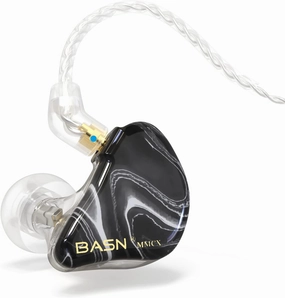 BASN MMCX in Ear Monitor Headphones, Musicians Triple Driver Noise Isolating Earphones with 2 Upgraded Detachable Cables (Black) in-ear monitors,hi-fi IEMs,studio earphones,