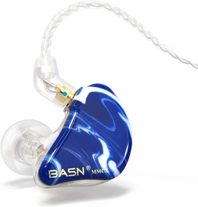 BASN MMCX in Ear Monitor Headphones, Musicians Triple Driver Noise Isolating Earphones with 2 Upgraded Detachable Cables (Ice Blue) in-ear monitors,hi-fi IEMs,studio earphones,