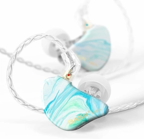 BASN MMCX in Ear Monitor Headphones,Triple Driver IEM in-Ear Earphone for Musician Drummer, Noise-Isolation HiFi Stereo Earbuds with Two Detachable Cables(Bluish White) in-ear monitors,hi-fi IEMs,studio earphones,