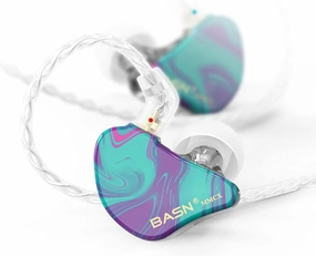 BASN MMCX Triple Driver in-Ear Monitors with Rich Bass, HiFi Stereo IEM Earphones with Upgraded Detachable Cables for Audiophiles Musicians (Purple Aurora) in-ear monitors,hi-fi IEMs,studio earphones,