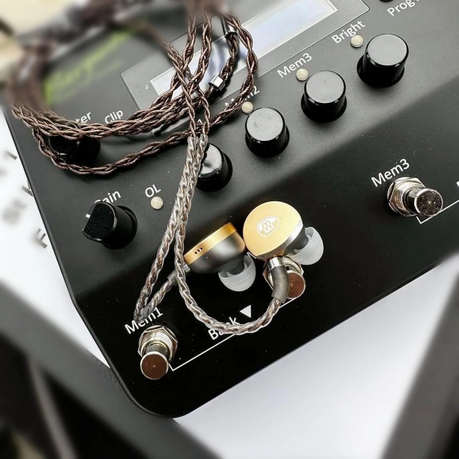 BASN MTPro in Ear Monitors, 14.5mm Planar HiFi IEM Headphones with CNC Process and 4-Core Litz OCC Single-Crystal Copper Cable for Musicians(Champagne Gold)
