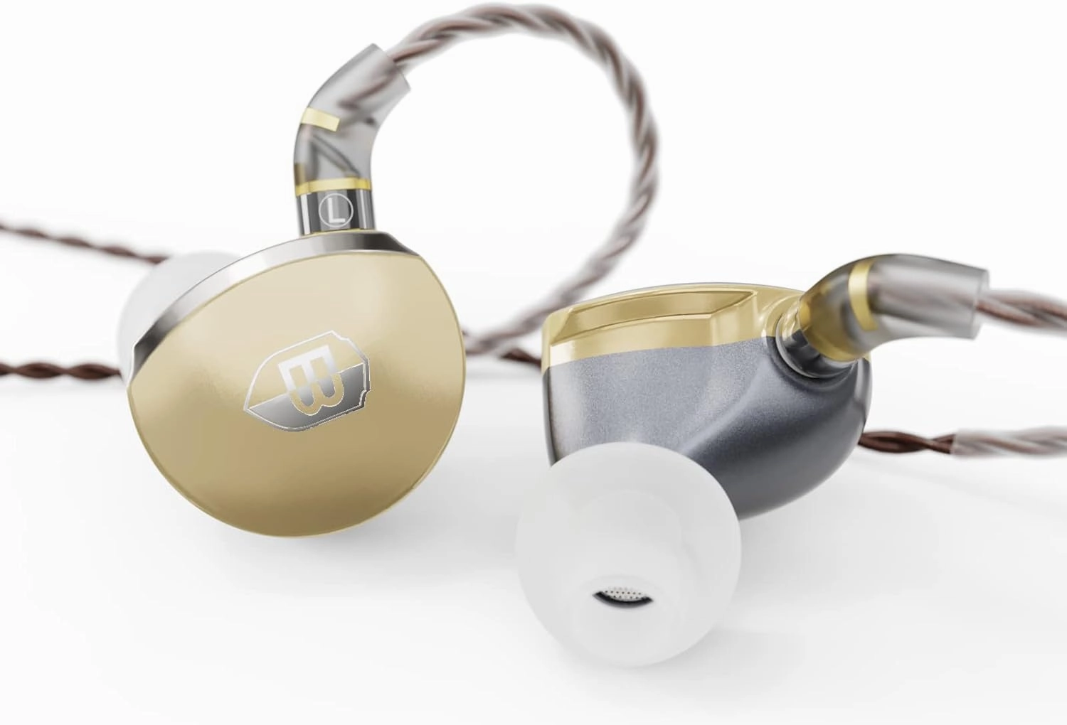BASN MTPro in Ear Monitors, 14.5mm Planar HiFi IEM Headphones with CNC Process and 4-Core Litz OCC Single-Crystal Copper Cable for Musicians(Champagne Gold) reference headphones,neutral sound headphones,monitor headphones,