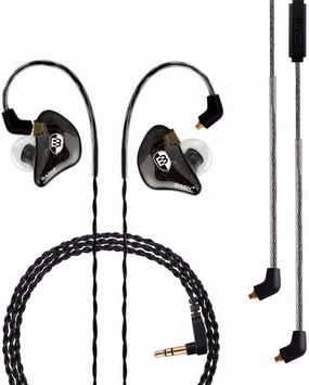 BASN Professional in Ear Monitor Headphones for Singers Drummers Musicians with MMCX Connector IEM Earphones (Pro Clear Black) in-ear monitors,hi-fi IEMs,studio earphones,
