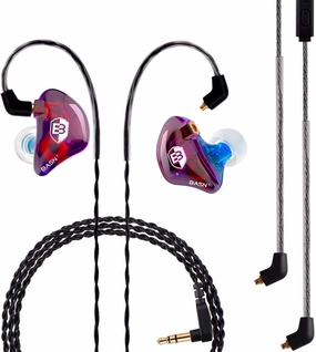 BASN Professional in Ear Monitor Headphones for Singers Drummers Musicians with MMCX Connector IEM Earphones (Pro Clear Colorful) in-ear monitors,hi-fi IEMs,studio earphones,