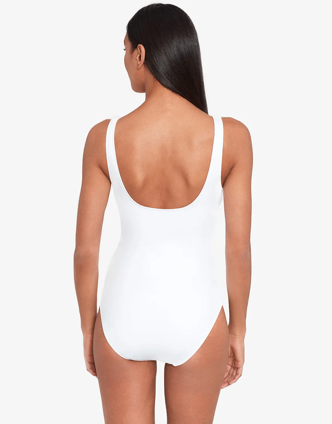 Beach Club Solids Ring OTS Swimsuit - White
