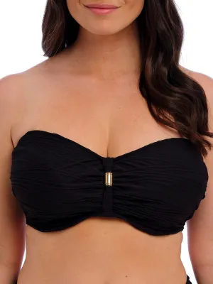 Beach Waves Bandeau Bikini Top - Black