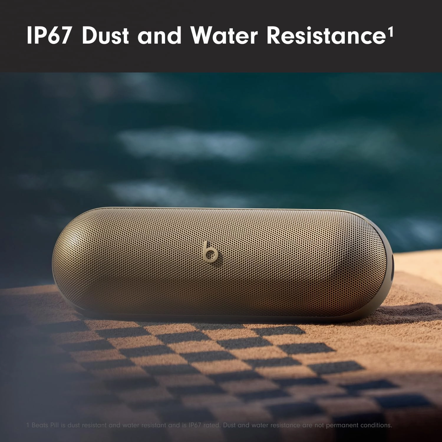 Beats Pill - Portable Bluetooth Speaker- Up to 24H Battery Life, Water Resistant, Bluetooth, Apple & Android Compatible, Seriously Loud Sound for Home, Outdoor and Travel- Champagne Gold