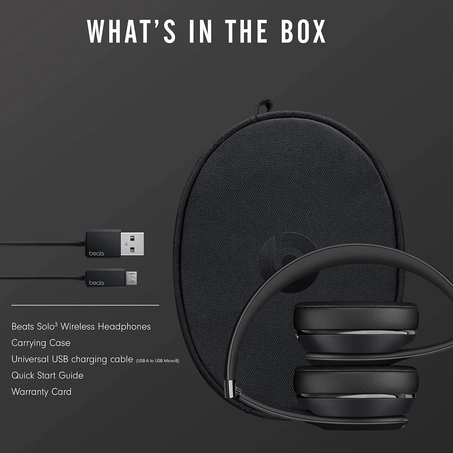 Beats Solo3 Wireless On-Ear Headphones - Apple W1 Headphone Chip, Class 1 Bluetooth, 40 Hours of Listening Time, Built-in Microphone - Black