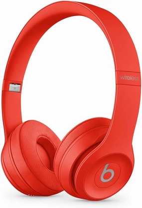 Beats Solo3 Wireless On-Ear Headphones - Apple W1 Headphone Chip, Class 1 Bluetooth, 40 Hours of Listening Time, Built-in Microphone - Red over-ear headphones,closed back headphones,wireless studio cans,