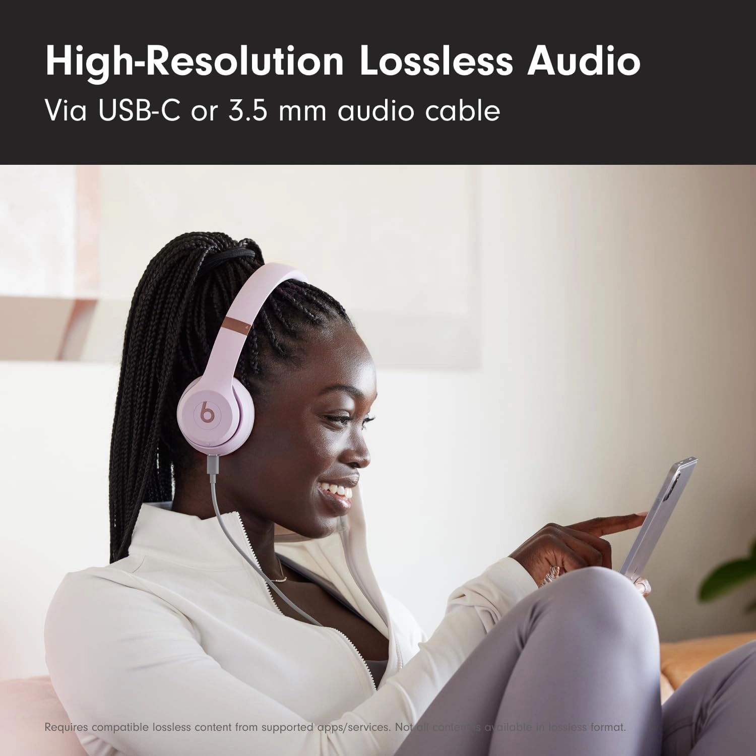 Beats Solo4 with AppleCare  for Headphones (2 Years) - Cloud Pink