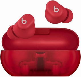 Beats Solo Buds - Wireless Bluetooth Earbuds | 18 Hours of Battery Life | Apple & Android Compatibility | Built-in Microphone - Transparent Red wireless earbuds,Bluetooth earphones,true wireless stereo,