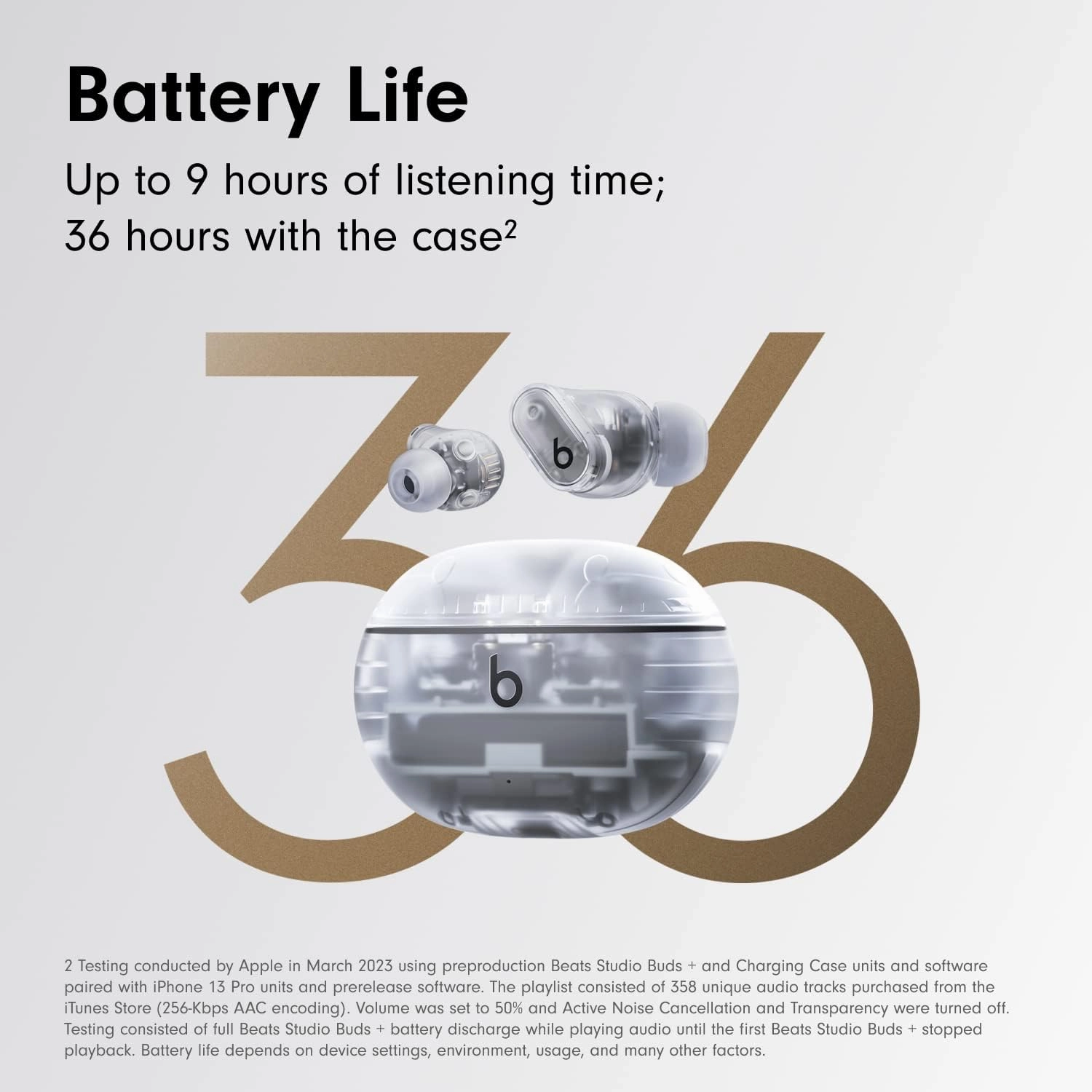 Beats Studio Buds   - Transparent with AppleCare  (2 Years)