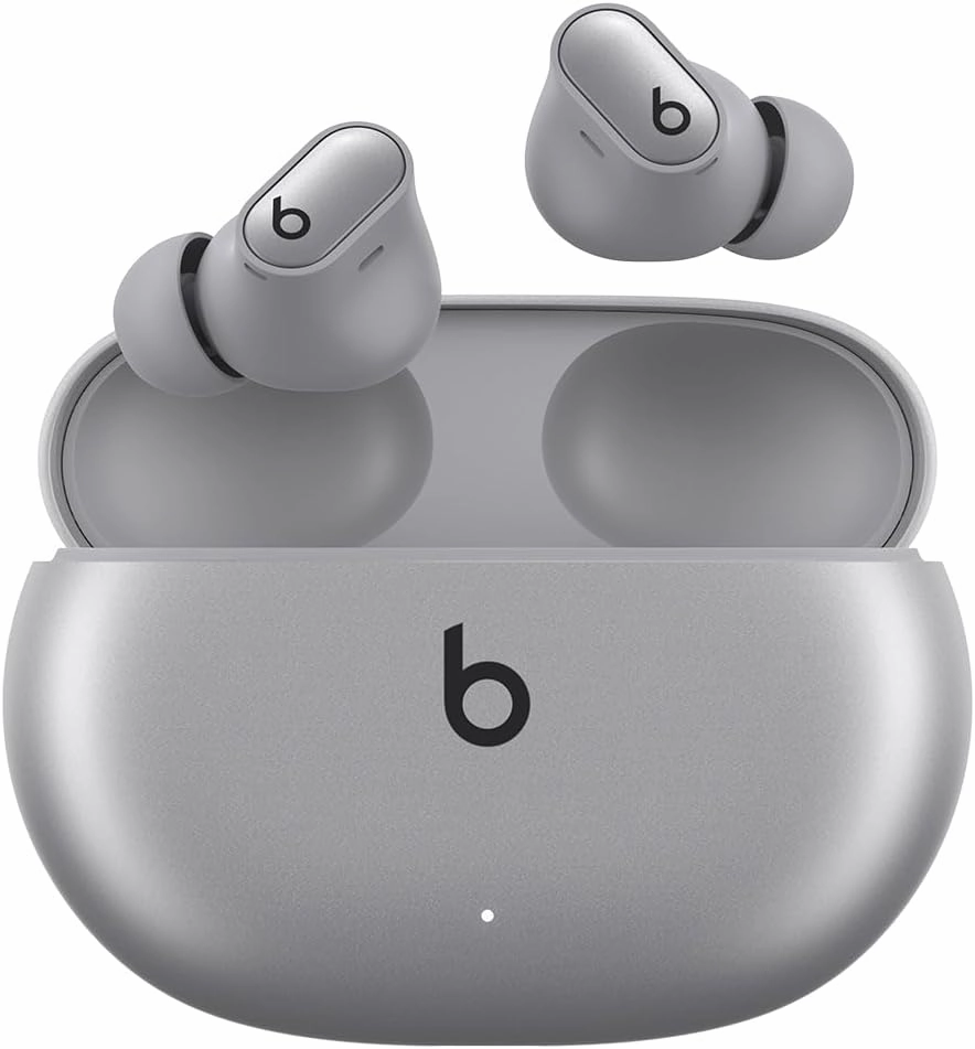 Beats Studio Buds   | True Wireless Noise Cancelling Earbuds, Enhanced Apple & Android Compatibility, Built-in Microphone, Sweat Resistant Bluetooth Headphones, Spatial Audio - Cosmic Silver noise cancelling headphones,ANC headphones,travel headphones,