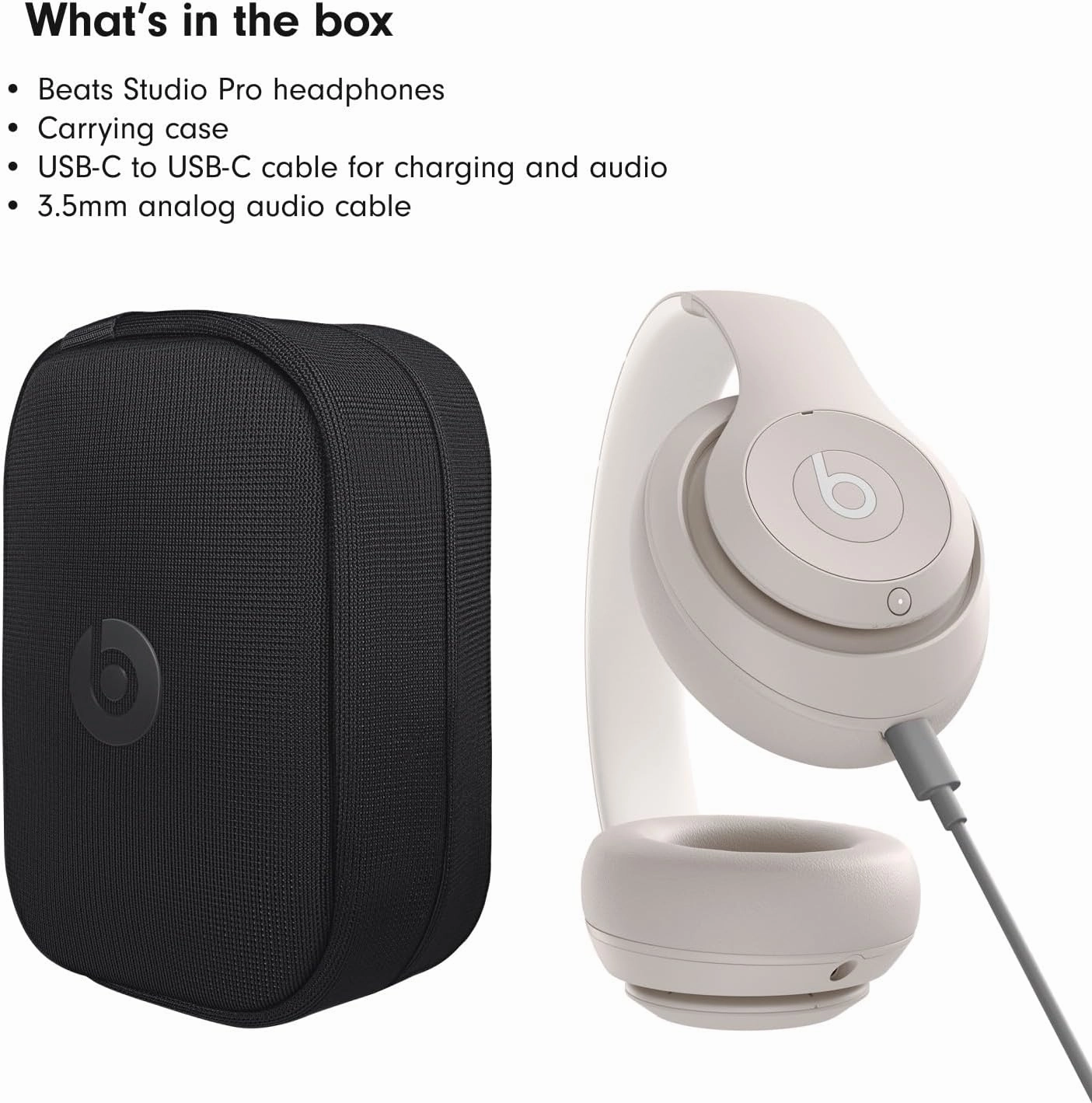 Beats Studio Pro - Wireless Bluetooth Noise Cancelling Headphones - Sandstone (Renewed)