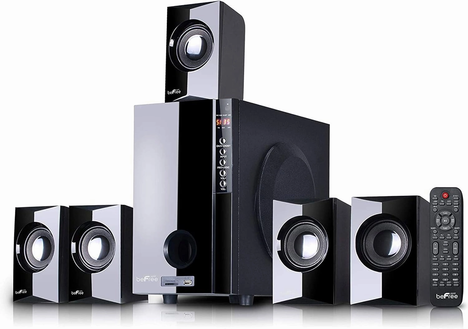 beFree Sound 5.1 Channel Bluetooth Surround Sound Speaker System in Black surround sound system,cinema audio kit,5.1 surround package,