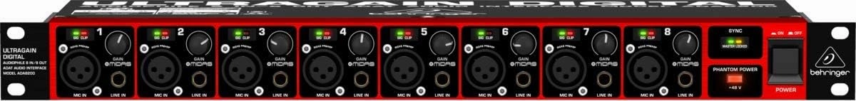Behringer ADA8200 Microphone Preamp audio interface,USB interface,music recording input,