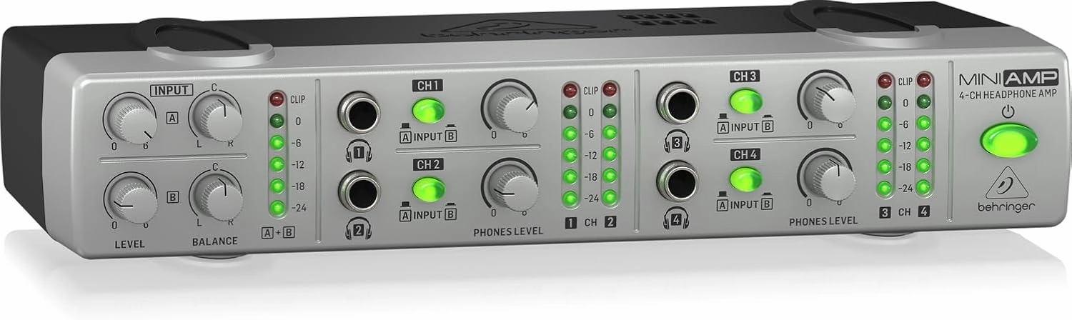 Behringer AMP800 4-Channel Ultra-Compact Stereo Headphone Amplifier headphone amplifier,portable amp,desktop headphone amp,