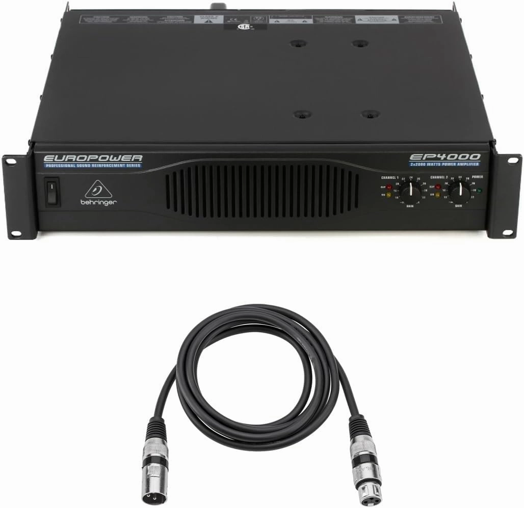 Behringer EP4000 4000W Professional Stereo Power Amplifier with XLR Microphone Cables power amplifier,stereo amp,hi-fi power amp,