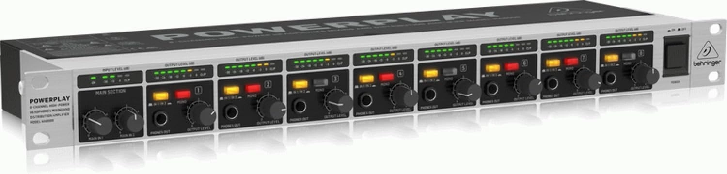 Behringer POWERPLAY HA8000 8 Channel High-Power Headphones Mixing and Distribution Amplifier headphone amplifier,portable amp,desktop headphone amp,
