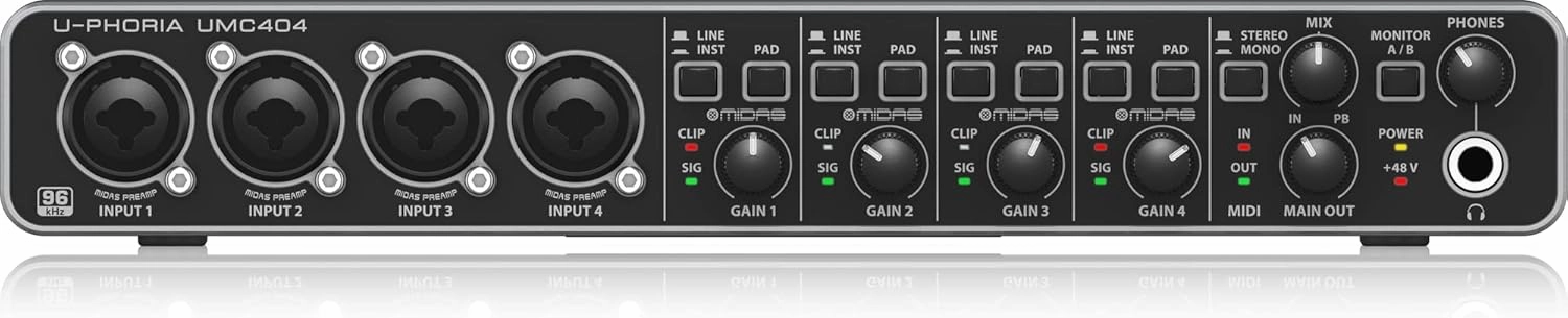 Behringer U-Phoria UMC404HD USB Audio Interface audio interface,USB interface,music recording input,