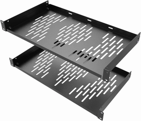 Beiyier 2PCS 1U Universal Server Rack Shelf, 10" Deep Vented Cantilever Mount Tray, for 19 Network Equipment Rack & Cabinet (Black) music server,hi-fi media server,digital audio storage,