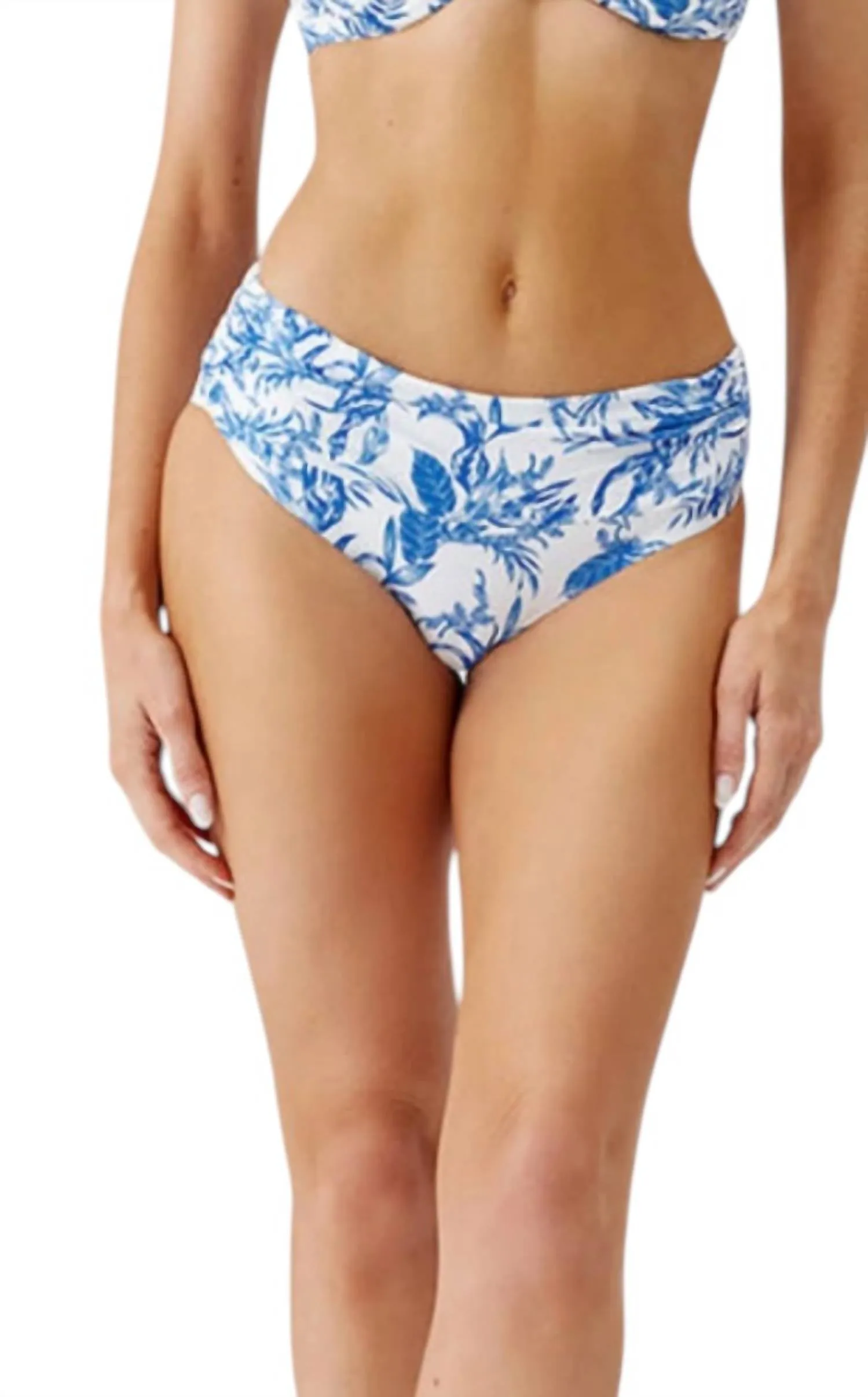 Bel Air Bikini Bottom In Blue Leaf