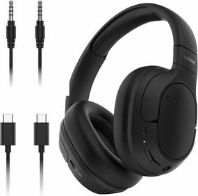 Belkin SoundForm Isolate Bluetooth Over-Ear Headphones - Hybrid Active Noise Cancelling Headphones - Wireless w/ 60H Playtime, Fast Charging & CloudCushion Ear Cups for Travel, Home, or Office - Black over-ear headphones,closed back headphones,wireless