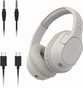 Belkin SoundForm Surround Bluetooth Over-Ear Headphones - Environmental Noise Cancelling Headphones - Wireless w/ 60H Playtime & Soft Ear Cups for iPhone, Galaxy, iPad, Travel, Home, or Office - Sand over-ear headphones,closed back headphones,wireless 