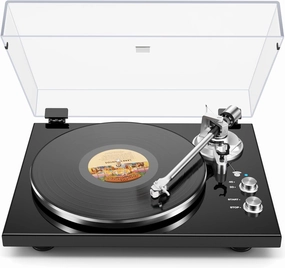 Belt Drive Turntable for Vinyl Record Player,Work with Bluetooth Speakers or Active Speaker,Built-in Phono Pre-amp,USB Digital Output,Magnetic Cartridge, 33/45 RPM,High-Gloss Wood Design direct-drive turntable,DJ turntable,hi-torque vinyl deck,