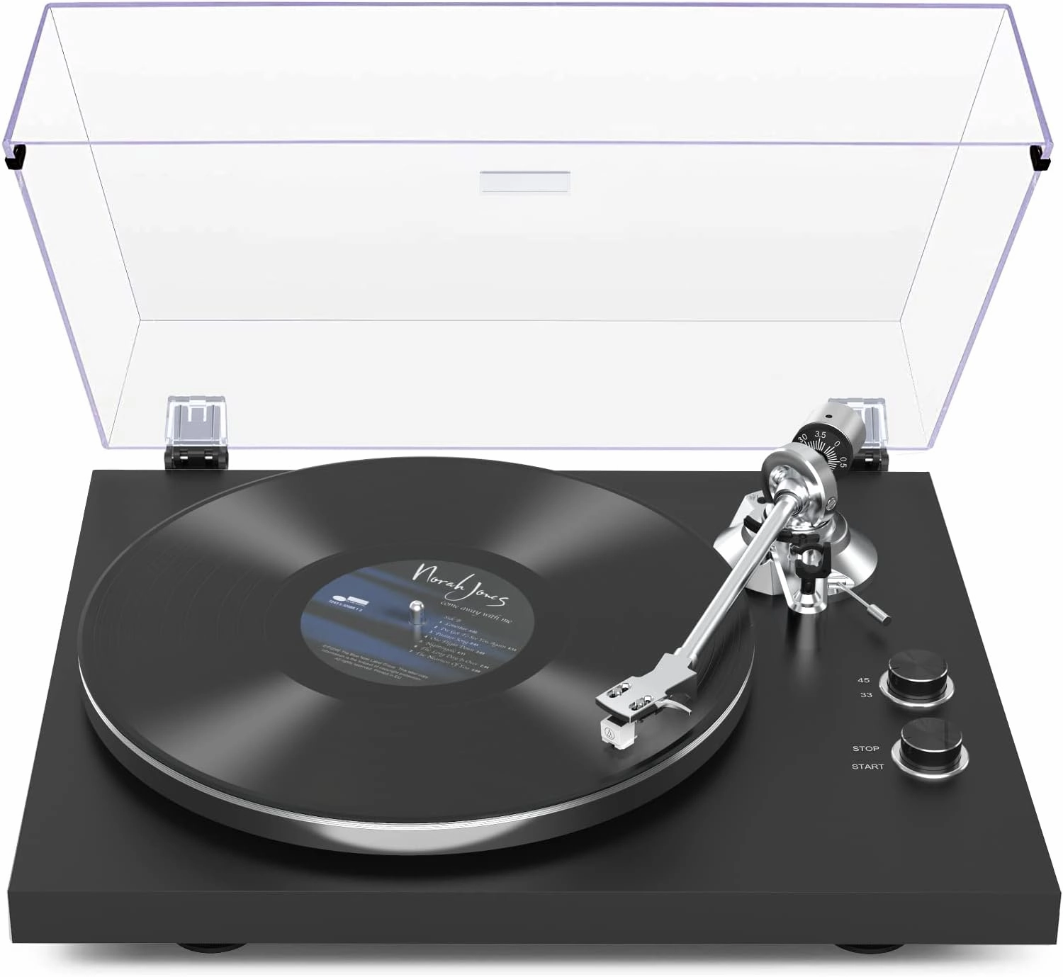 Belt-Drive Turntable with Wireless Output, 33/45 RPM Speeds, USB Recording, Magnetic Cartridge, and Counterweight belt-drive turntable,vinyl record player,audiophile turntable,