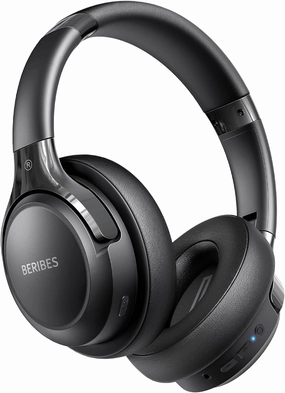 BERIBES Bluetooth Headphones Over Ear, 65H Playtime and 6 EQ Music Modes Wireless Headphones with Microphone, HiFi Stereo Foldable Lightweight Headset, Deep Bass for Home Office Cellphone PC Ect. over-ear headphones,closed back headphones,wireless studio c