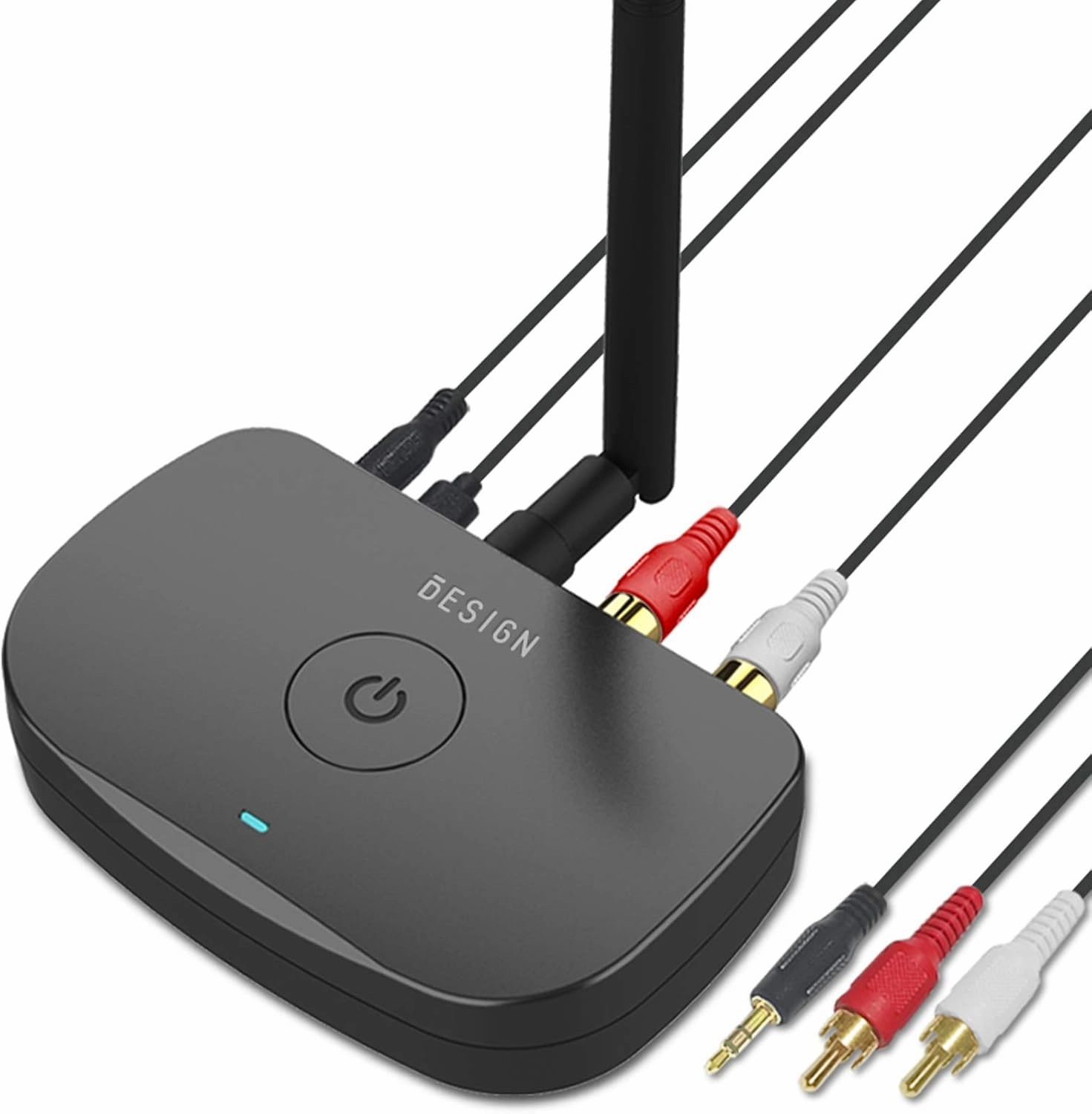 Besign BE-RCA Long Range Bluetooth Music Receiver, Wireless Audio Adapter for Wired Speakers or Home Music Streaming Stereo System, Black wireless audio bridge,Bluetooth transmitter,WiFi audio link,