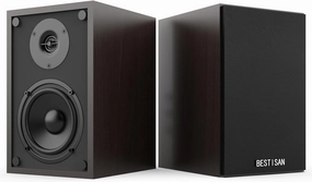 BESTISAN SR04F-01 Bookshelf Speakers with Bluetooth and Sub Out Port, Powered Stereo RCA Speakers for Turntables, Record Player, Desktop, TV, RCA Input, Pair bookshelf speakers,compact stereo speakers,hi-fi shelf speakers,