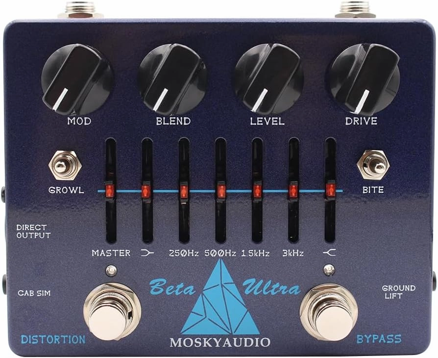 BETA ULTRA Electric Bass Distortion Preamp Effect Pedal 6-band Graphic EQ with 1/8'' Headphones Output balanced output player,audiophile player,hi-res digital player,