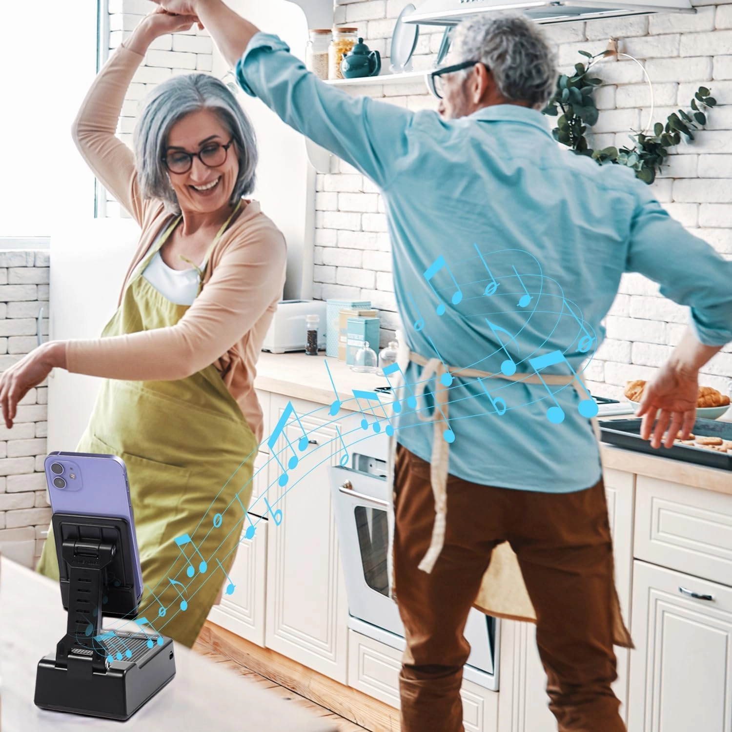 Birthday Gifts for Men Women Father's Day - Phone Stand with Wireless Speaker and Charger for iPhone/Android/Tablet, Unique Gift for Him Dad Mom Tech Gadgets