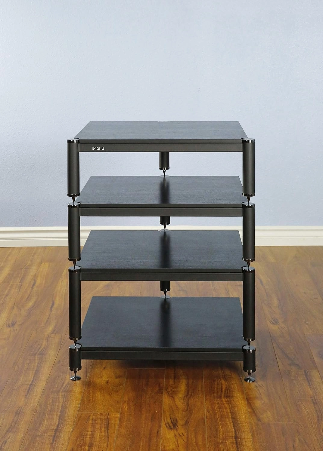 BL304BB - 4 Shelf Audio Rack TV Stand for up to 27" TVs with Black Frame and Black Shelf audio rack,hi-fi component stand,media shelf,