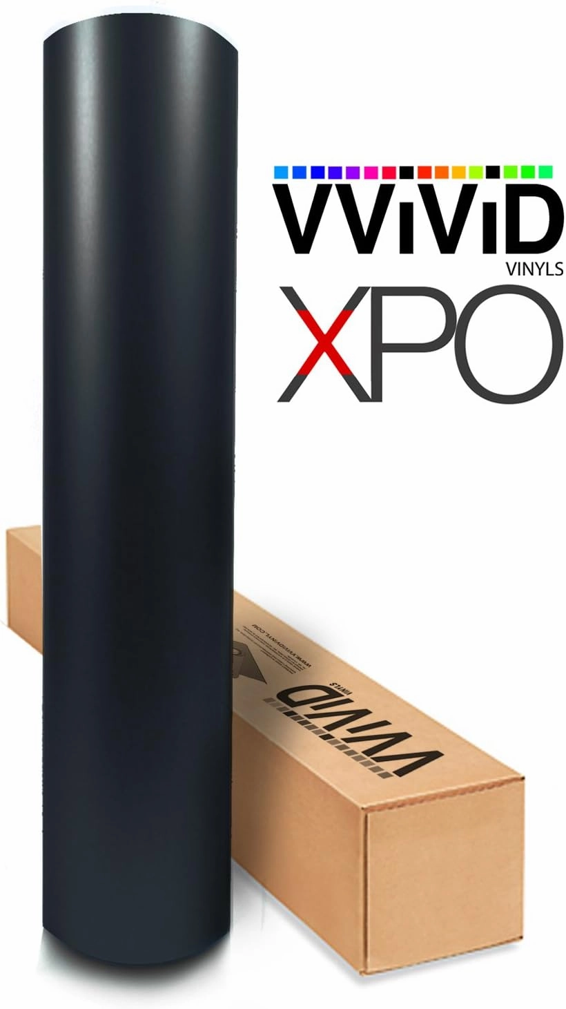 Black Matte Car Wrap Vinyl Roll with Air Release 3MIL-VViViD8 (4FT X 5FT)