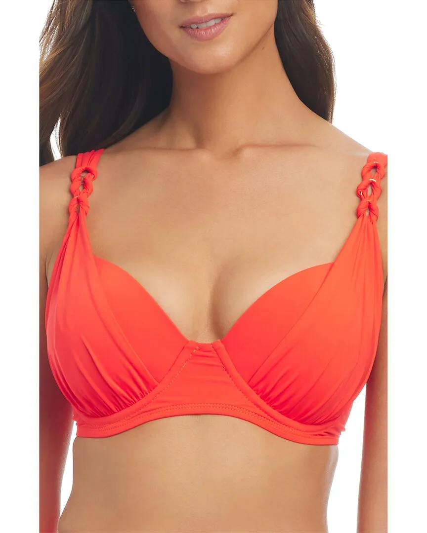 Bleu Rod Beattie Ring Master Draped Bra Swim Top