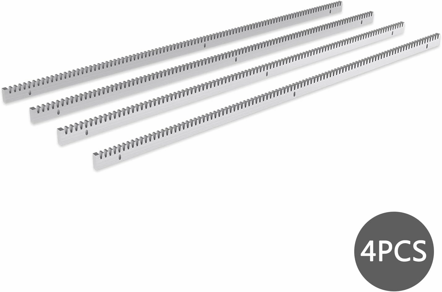 Bltezeit Galvanized Steel Gear Rack 8mm Thickness 3.28ft 4 Pieces Including Mounting Hardware Total 13.12 Feet Teeth Track for Sliding Gate Operator