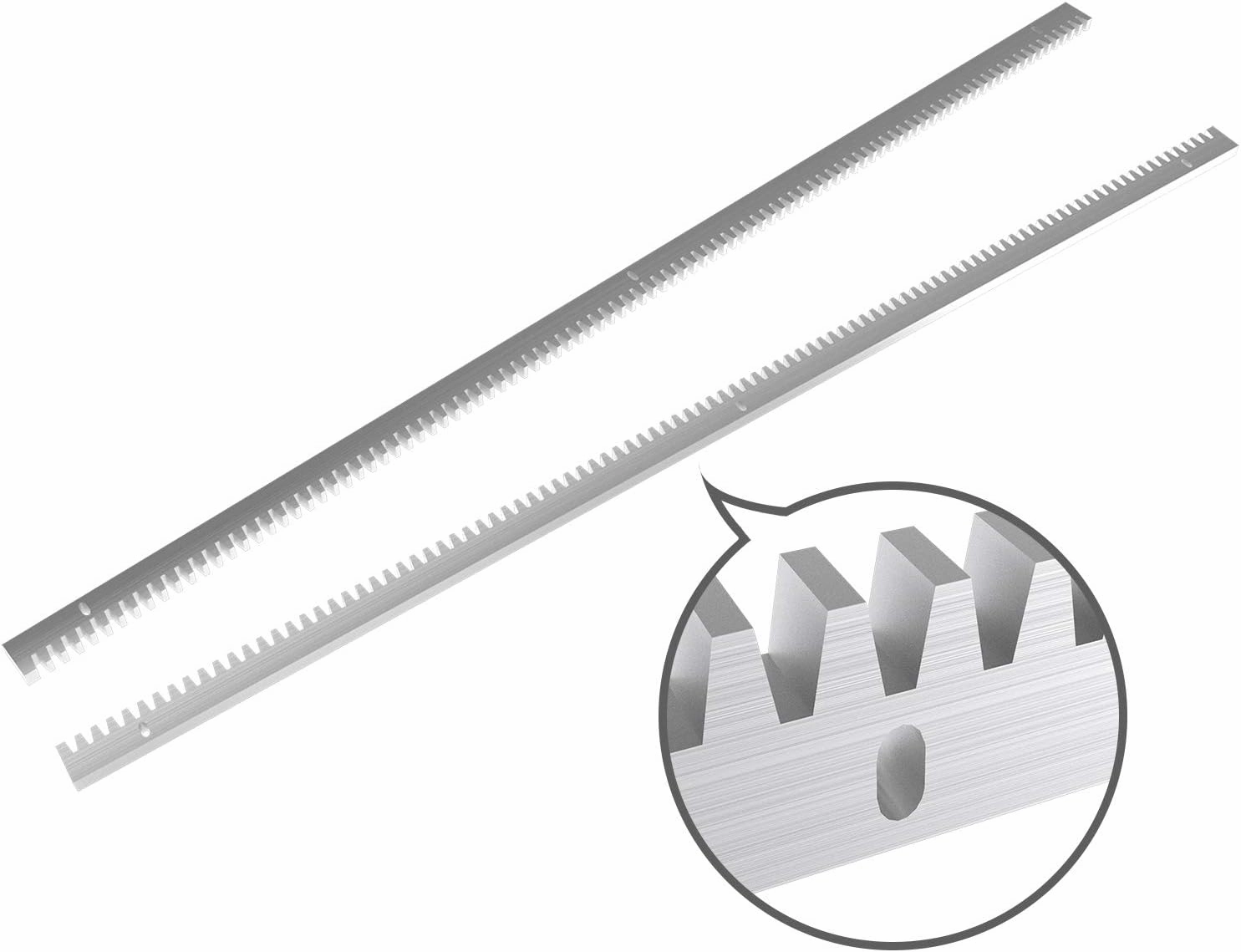 Bltezeit Galvanized Steel Gear Rack 8mm Thickness 3.28ft 4 Pieces Including Mounting Hardware Total 13.12 Feet Teeth Track for Sliding Gate Operator