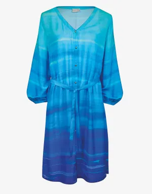 Blue Symphony Beach Shirt - Aqua Flow
